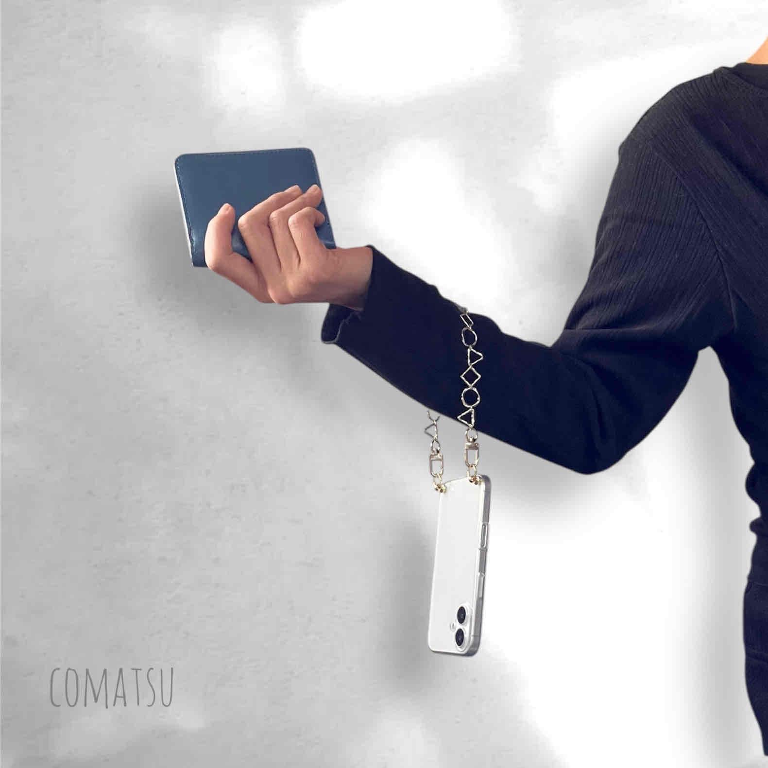 MODEsilver△〇☐ ハンドストラップ スマホケース 落下防止 スマホストラップ付きスマホカバー | 9枚目